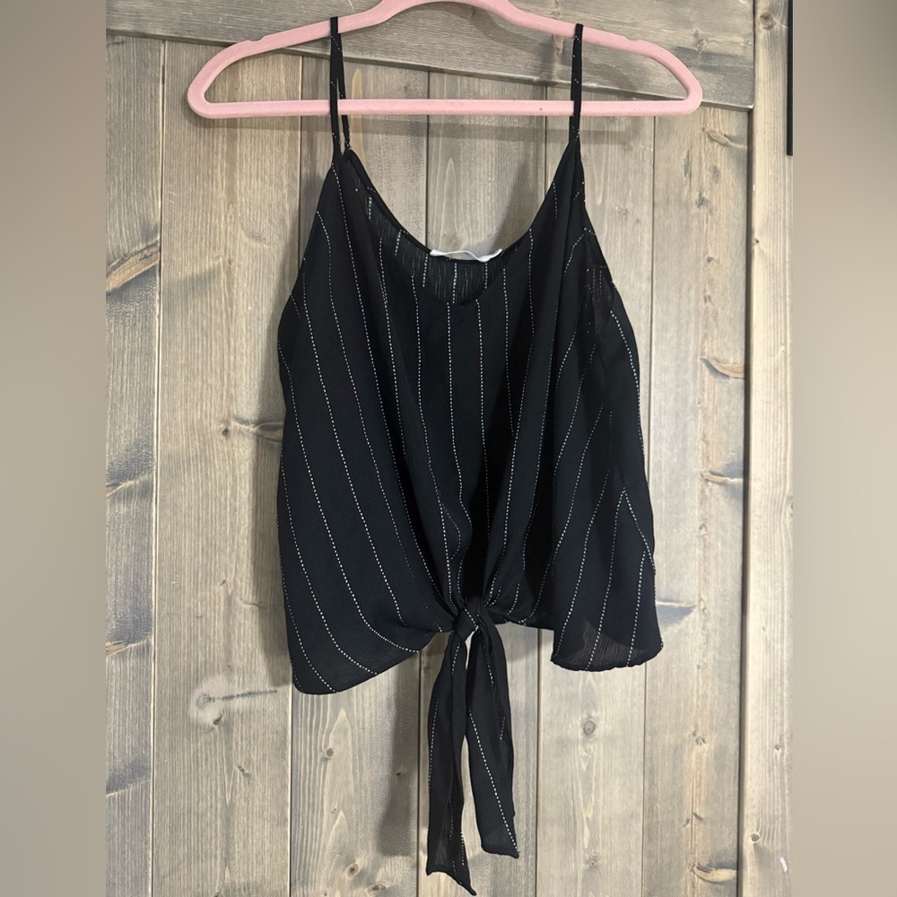 Lush Black and White Striped Camisole